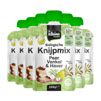 6X de Kleine Keuken Bio Knijpmix 12+m Peer Venkel Haver 100 gr