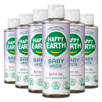 6X Happy Earth Baby & Kids 100% Natuurlijke Badolie 150 ml