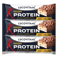 3X Lucovitaal Protein High Reep Crunchy Amandel Toffee 64 gr