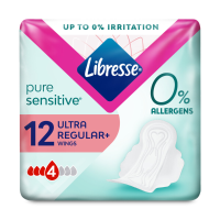 8X Libresse Maandverband Met Vleugels Pure Sensitive Ultra+ 12 stuks