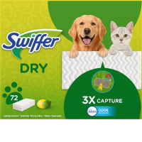 1+1 Gratis: Swiffer Vloerreiniger Droge Vloerdoekjes Odor Defense Lemon 72 stuks