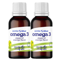 2X Arctic Blue Omega 3 Algenolie DHA & EPA Sinaasappelsmaak kind 30 ml