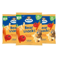 3X Bambix Bearsnacks 6+ mnd Wortel Tomaat Bio 30 gr