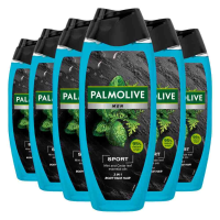 6X Palmolive Men 3 in 1 Body Face Hair Sport 500 ml
