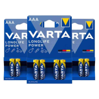 3X Varta Longlife Power Alkaline Batterijen AAA 4 stuks