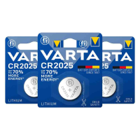 3X Varta Lithium Coin CR2025 Blister