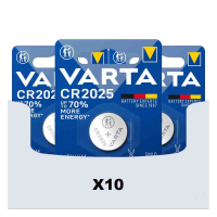 10X Varta Lithium Coin CR2025 Blister