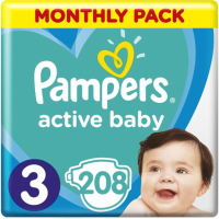 Pampers Active Baby Luiers Maat 3 (6 10 kg) 208 stuks