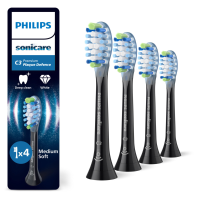 3X Philips Sonicare Opzetborstels C3 Premium Plaque Defence Zwart HX9044/88 4 stuks
