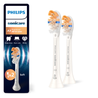 3X Philips Sonicare Opzetborstels A3 Premium All in One Wit HX9092/87 2 stuks