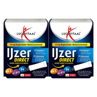 2X Lucovitaal IJzer Bisglycinaat Direct Bosbessensmaak 20 sachets
