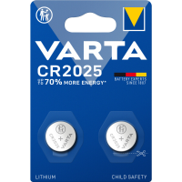 2X Varta LITHIUM Coin Batterijen CR2025 Blister 2 stuks
