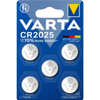 2X Varta LITHIUM Coin Batterijen CR2025 Blister 5 stuks