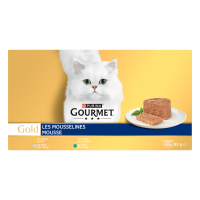 Gourmet Gold Kattenvoer Nat Mousse Multipack Kip & Tonijn & Kalkoen & Konijn 48 x 85 gr