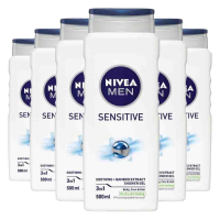 6X NIVEA Men Douchegel Sensitive 500 ml