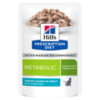 Hill's Prescription Diet Kattenvoer Nat Metabolic Weight Management Zeevis 12 x 85 gr