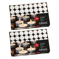 2X SPAAS Theelichten Wit 8 Branduren 120 stuks