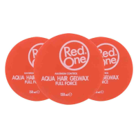 3X Red One Aqua Hair Gel Wax Full Force Orange 150 ml