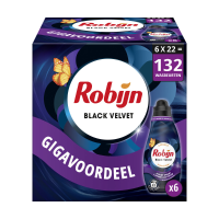 6X Robijn Klein & Krachtig Wasmiddel Black Velvet 22 Wasbeurten 665 ml