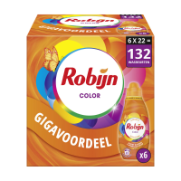 6X Robijn Klein & Krachtig Wasmiddel Color 22 Wasbeurten 665 ml
