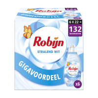 6X Robijn Klein & Krachtig Wasmiddel Stralend Wit 22 Wasbeurten 665 ml