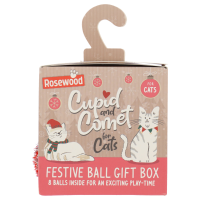 Rosewood Kattenspeelgoed Cupid & Comet Feestelijke Ballen Giftbox 8 stuks