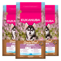 3X Eukanuba Hondenvoer Droog Grain Free Puppy Large Oceaanvis 3 kg