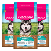 3X Eukanuba Hondenvoer Droog Grain Free Adult Large Oceaanvis 3 kg