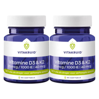 2X Vitakruid Vitamine D3 K2 90 softgels