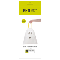 2E halve prijs: EKO Afvalzak met Trekband Wit 50–90 Liter Type G 10 zakken
