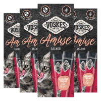 4X Voskes Kattensnack Liquid Treat Zalm 20x15 gr