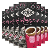 8X Voskes Kattensnack Mousse Vis in Saus 7x30 gr
