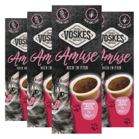 4X Voskes Kattensnack Mousse Vis in Saus 7x30 gr