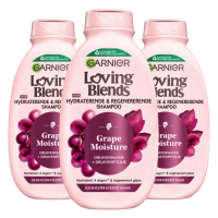 3X Garnier Loving Blends Grape Moisture Shampoo 300 ml