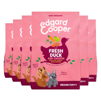 6X Edgard & Cooper Hondenvoer Droog Puppy Eend & Kip Medium 1 kg