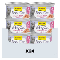 24X GimCat Kattenvoer Nat ShinyCat Filets in Jelly Kip & Garnalen 70 gr