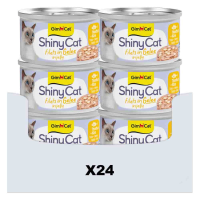 24X GimCat Kattenvoer Nat ShinyCat Filets in Jelly Tonijn & Kaas 70 gr
