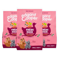 3X Edgard & Cooper Hondenvoer Droog Puppy Small Eend&Kip 3 kg