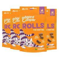 4X Edgard & Cooper Adult Rolls Kattensnack Kip & Kalkoen 45 gr