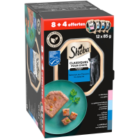 Sheba Kattenvoer Nat Classic Paté Vis Selectie Multipack 12x85 gr