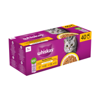 Whiskas Kattenvoer Nat Adult 1+ Gevogelte in Gelei Multipack 40x85 gr
