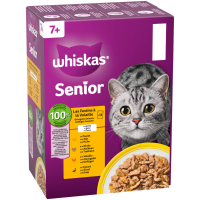 Whiskas Kattenvoer Nat Senior 7+ Gevogelte in Gelei Multipack 12x85 gr