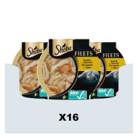 16X Sheba Kattenvoer Nat Filets in Saus Gevogelte en Zalm 60gr