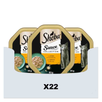 22X Sheba Kattenvoer Nat Sauce Collection Kalkoen in Witte Saus 85 gr