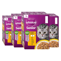 4X Whiskas Kattenvoer Nat Senior 7+ Gevogelte in Gelei Multipack 12x85 gr