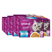 4X Whiskas Kattenvoer Nat Aromatic Adult 1+ Zeevruchten Selectie Multipack 12x85 gr