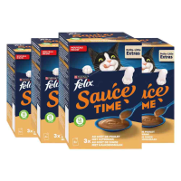4X Felix Kattensnack Sauce Time Kip & Kalkoen 6x40 gr