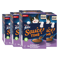 4X Felix Kattensnack Sauce Time Kip & Zalm 6x40 gr