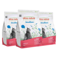 3X Almo Nature Kattenvoer Droog Sterilised Zalm 2 kg