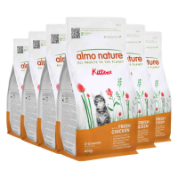 6X Almo Nature Kattenvoer Droog Life Maintenance Kitten Kip & Rijst 400 gr